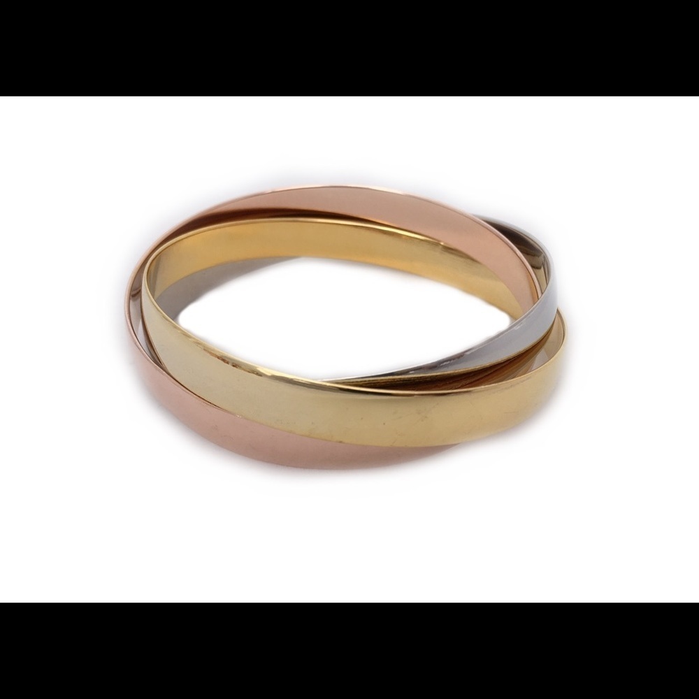 Tri-tone Interlocking Bangle Bracelet